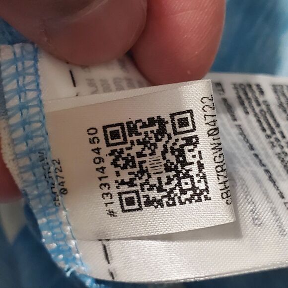 Adidas Two Color Stripe Polo Shirt Mens Medium Blue White Golf Outdoor Athletic - Picture 12 of 13